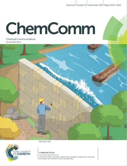 新材料学院潘锋教授团队在Chem. Comm.上发表关于固态锂电池界面工程研发进展的封面文章